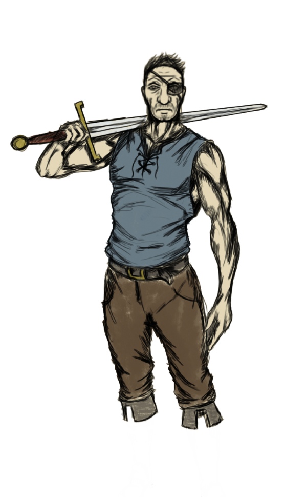 Two Little Wounds character design concept art for the Soldier hero