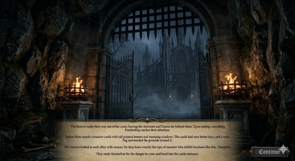 Two Little Wounds dungeon interior screenshot showing torchlit stone corridors